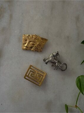 Mixed Metal Vintage Brooches - Gold & Silver